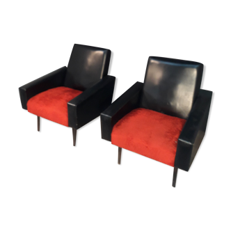 Pair of vintage airplane style armchairs