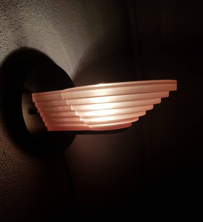 Pink glass applique from the 80s