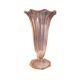 Vase tulipe vintage en verre moulé rose