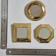 Set of 3 wall mirrors in brass, vintage Moroccan craftsmanship, 9 cm