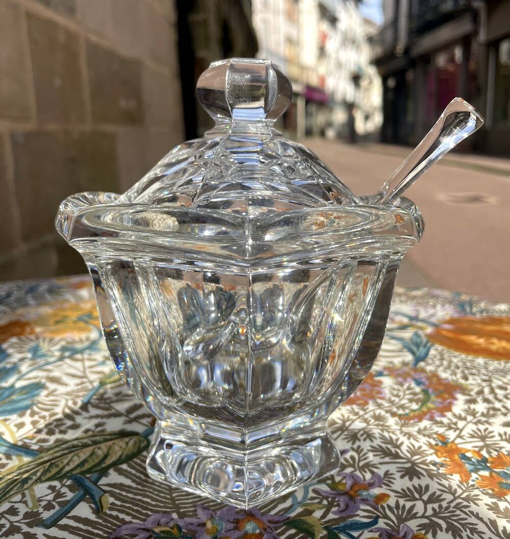 SUPERB CRYSTAL JAM JAR BY BACCARAT MODEL MISSOURI TABLE ART