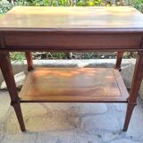 Napoleon III style Worker side table in solid light wood rectangular 1880