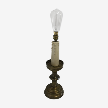 Old lamp with brass foot