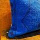 Vintage Wool Lumbar Pillow, Geometric Tribal Navy Cushion 12x20