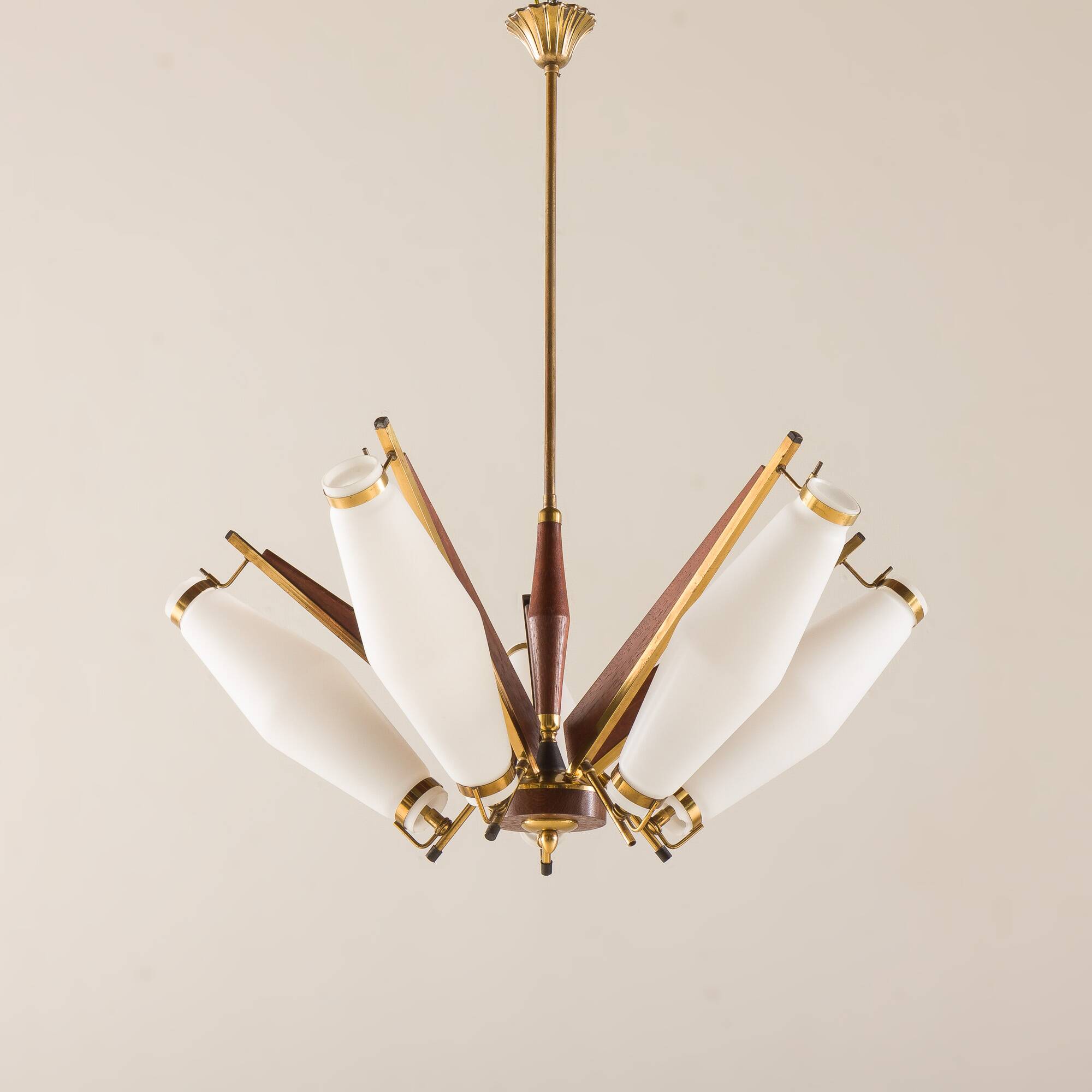 Italian mid century chandelier atr. to Stilux Milano, 1950s
