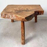 Mid Century rustic tree trunk side table