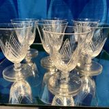 SET OF 7 ST LOUIS CRYSTAL LIQUEUR GLASSES ART DECO VOSGES MODEL