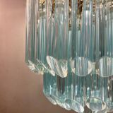 Lampe de plafond striée Murano, années 1980