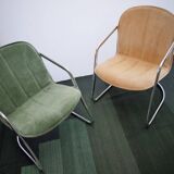 2 chaises vintage cantilever chrome