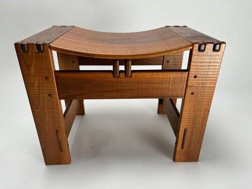 Wooden Stools attributed to Giuseppe Rivadossi for Officina Rivadossi, Italy, 1970s, Set of 2