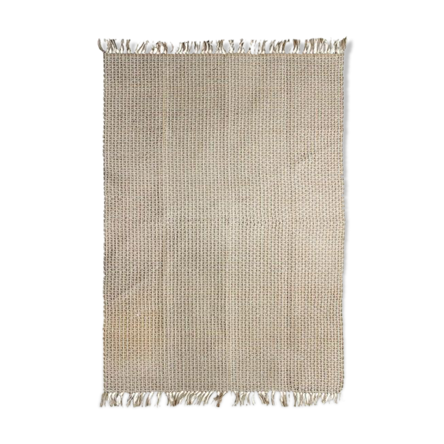 Beige jute and cotton rug 160 x 230 cm