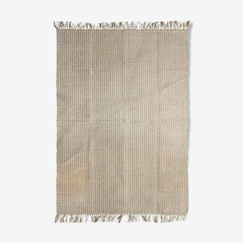 Beige jute and cotton rug 160 x 230 cm