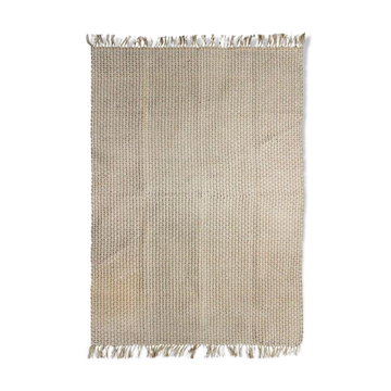 Beige jute and cotton rug 160 x 230 cm