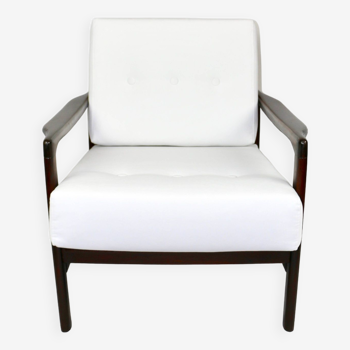 Fauteuil lounge blanc par Z. Baczyk, 1970s