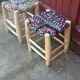 Ensemble de 2 tabourets boucherouite style rainbow