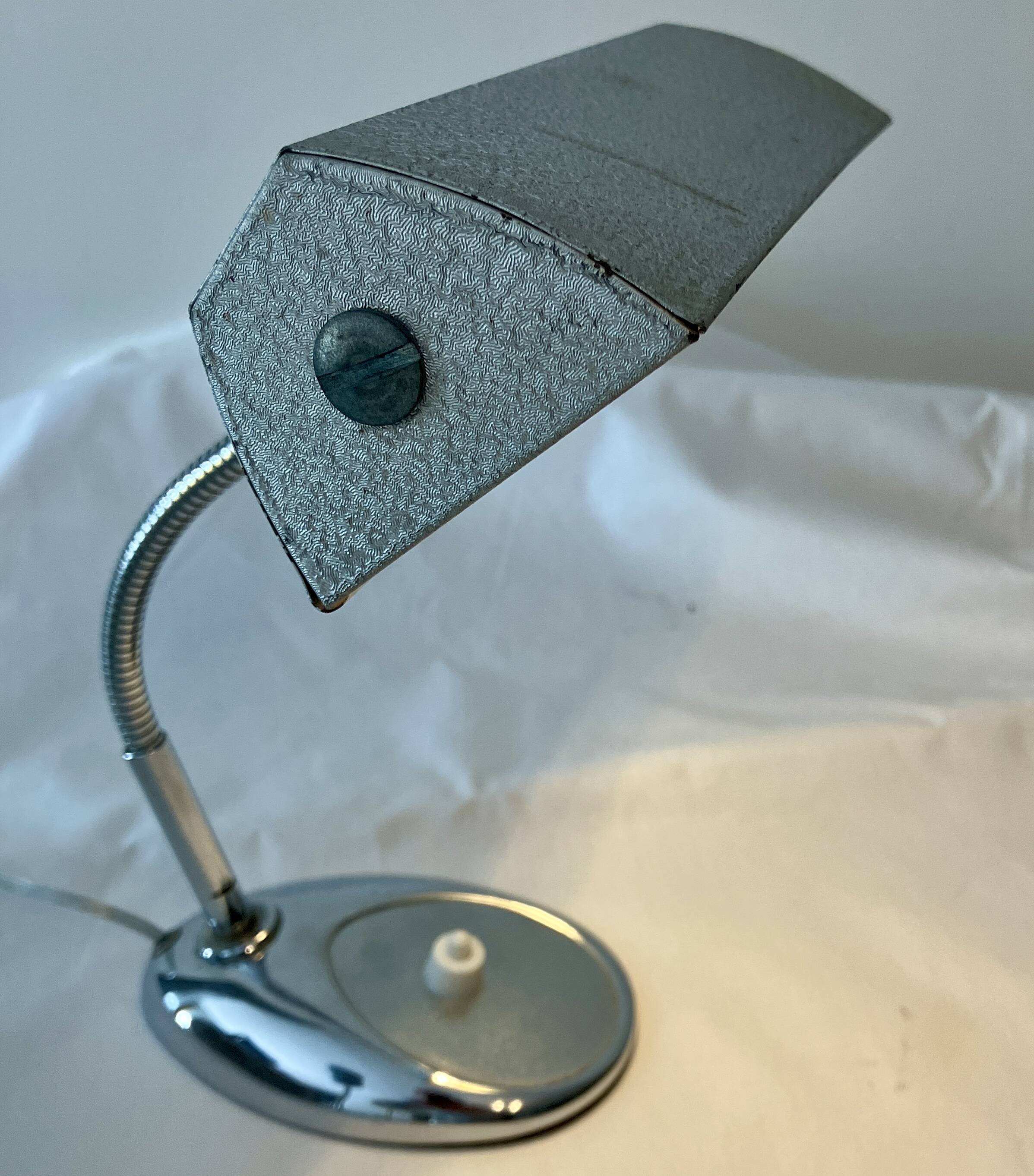1960s steel and chrome desk lamp