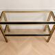 Vintage black and gold console with two glass shelves – 70s/80s