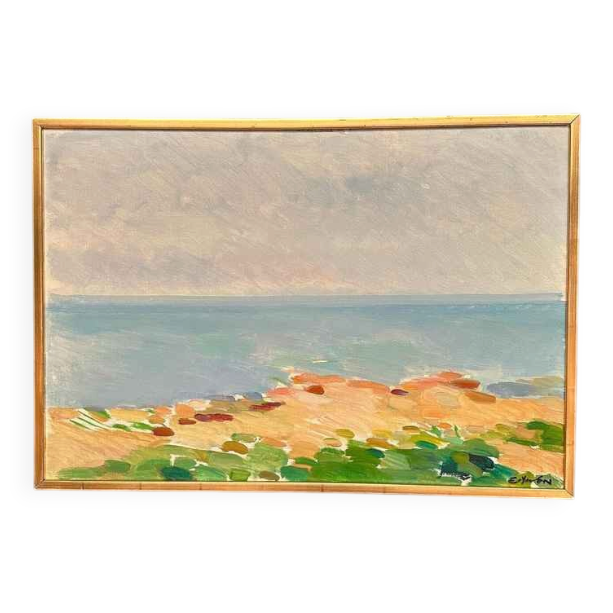 Huile sur panneau originale suédoise – « Côte » par Eric Elfvén (1921–2008)
