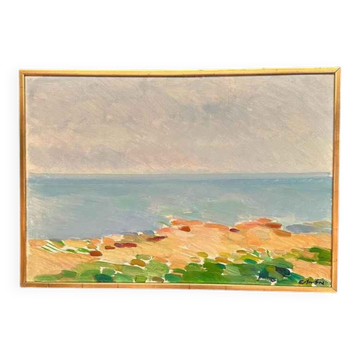 Huile sur panneau originale suédoise – « Côte » par Eric Elfvén (1921–2008)