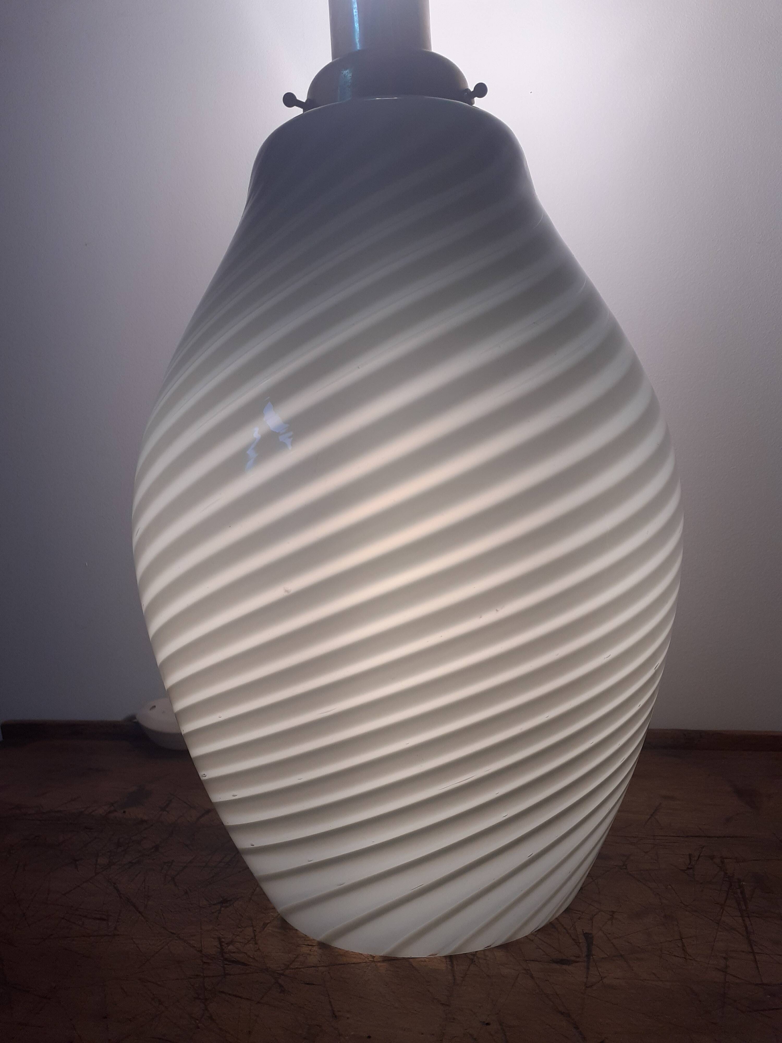 Murano glass lamp with ribbed pattern, 1970s
