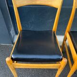 Scandinavian chair in wood and skai