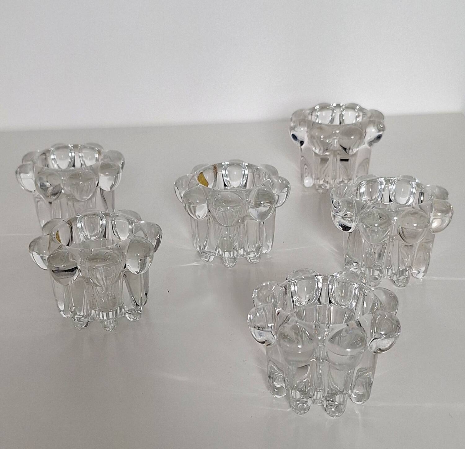 Vintage glass candle holders