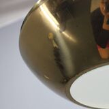 1950s Czechoslovak brass pendant with opaline glass diffuser