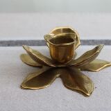 Golden brass candle holder