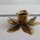 Golden brass candle holder