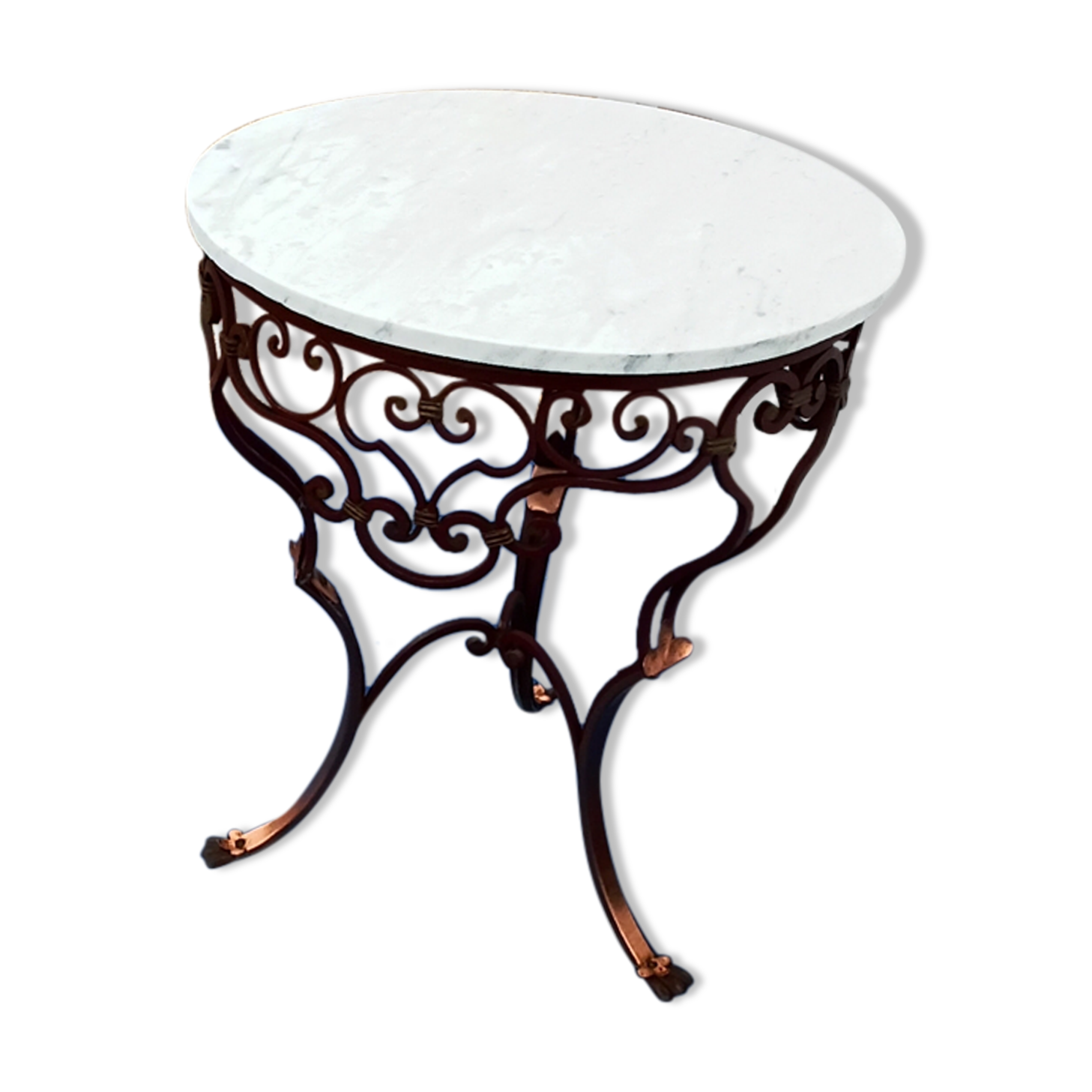 Vintage wrought iron pedestal table