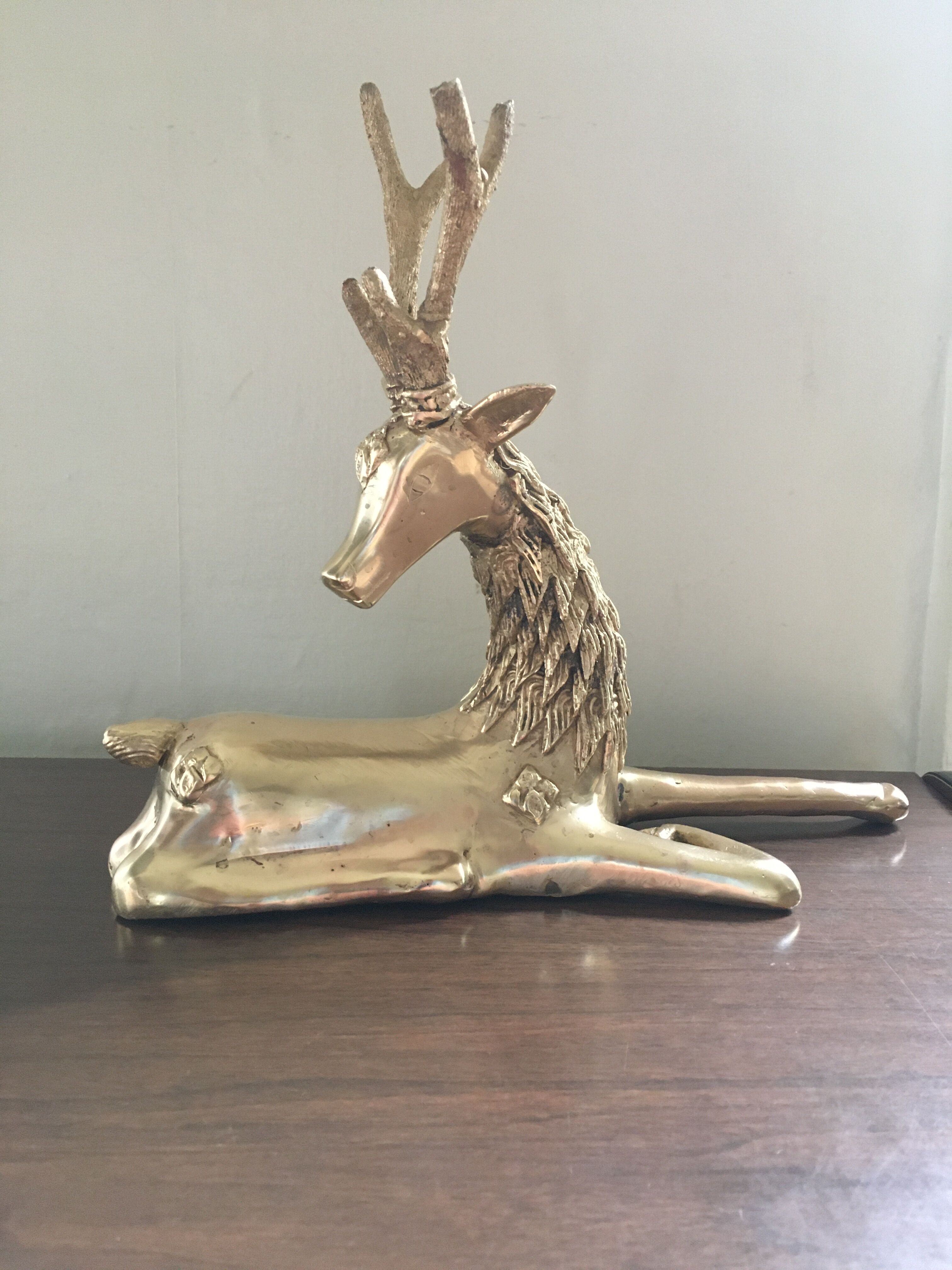 Vintage brass deer