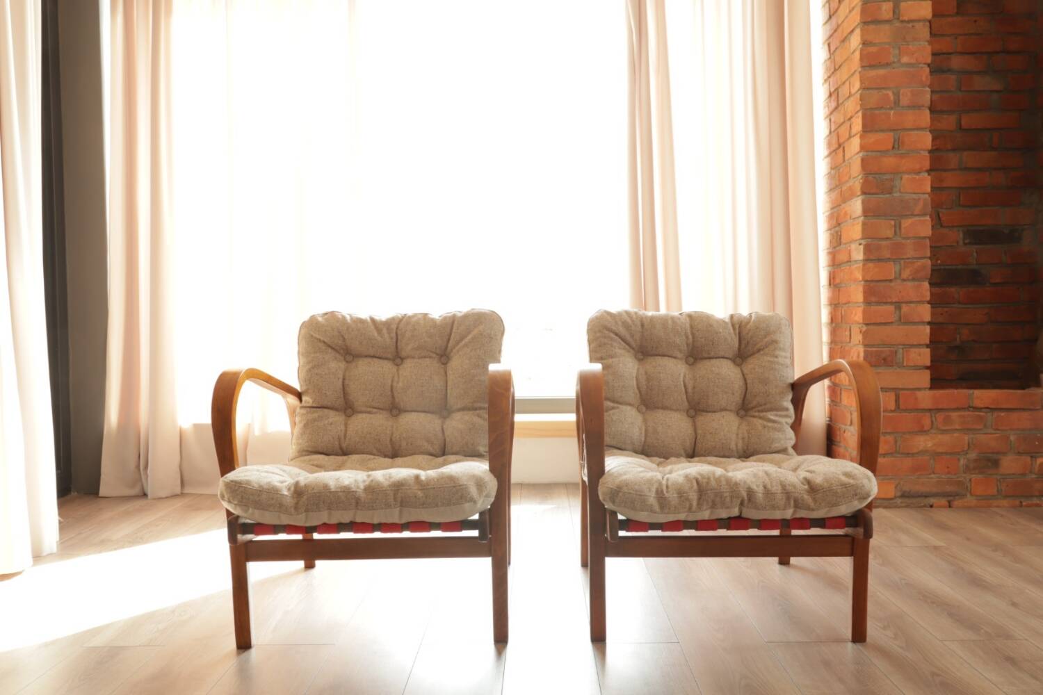 Paire de fauteuils de salon du milieu du siècle, duo tchécoslovaque K. Kozelka et A. Kropacek
