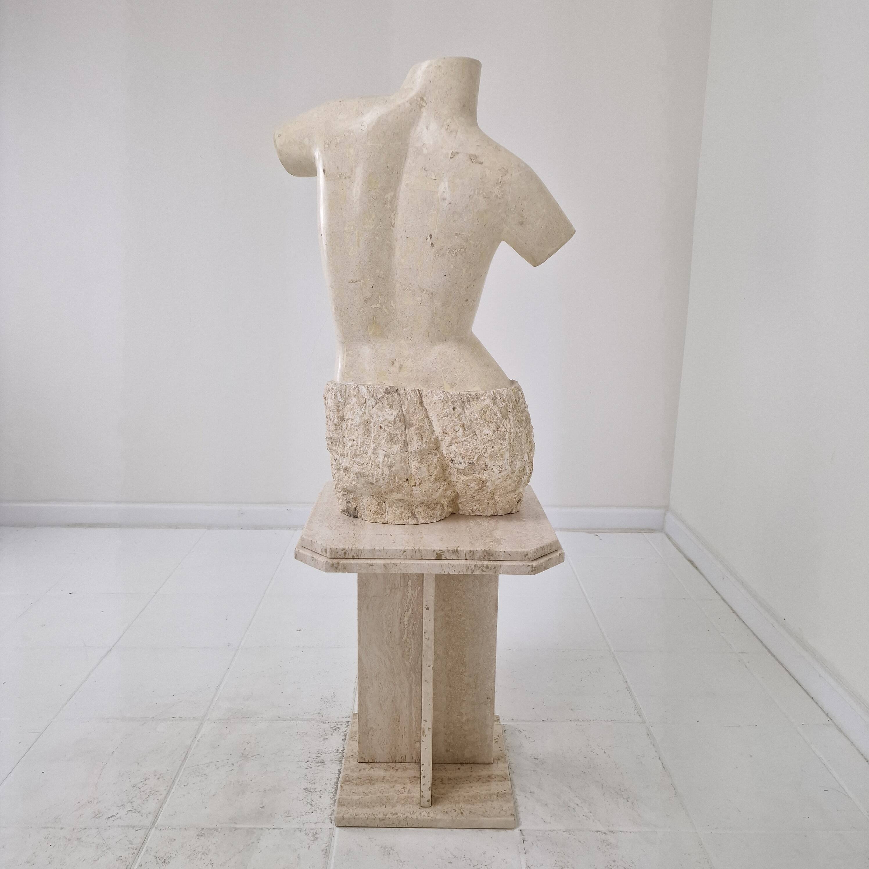 Sculptural Contemporary Female Torso Crafted from Layered Reclaimed Mactan