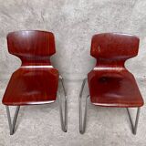 pair of vintage Flötotto chairs in pagwood 1970
