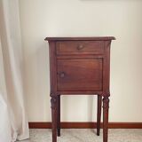 Antique bedside table in wood and marble
