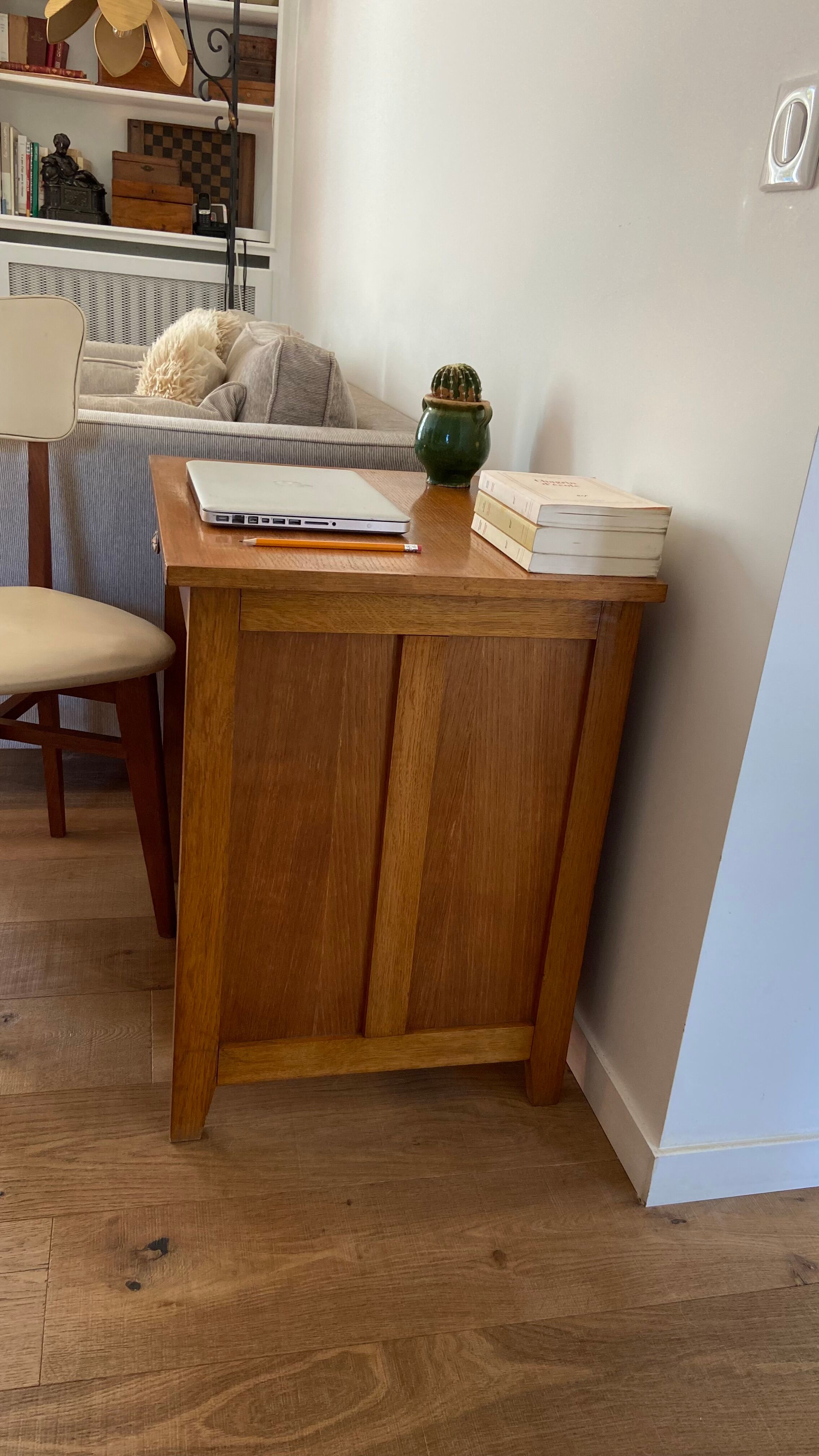 1950s vintage children's desk in light oak