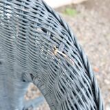 3 vintage rattan armchairs, adult size, 1960s