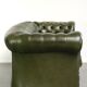 Green cow leather 2.5-seater Chesterfield sofa in English style