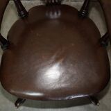 Victorian antique leather captain's chair