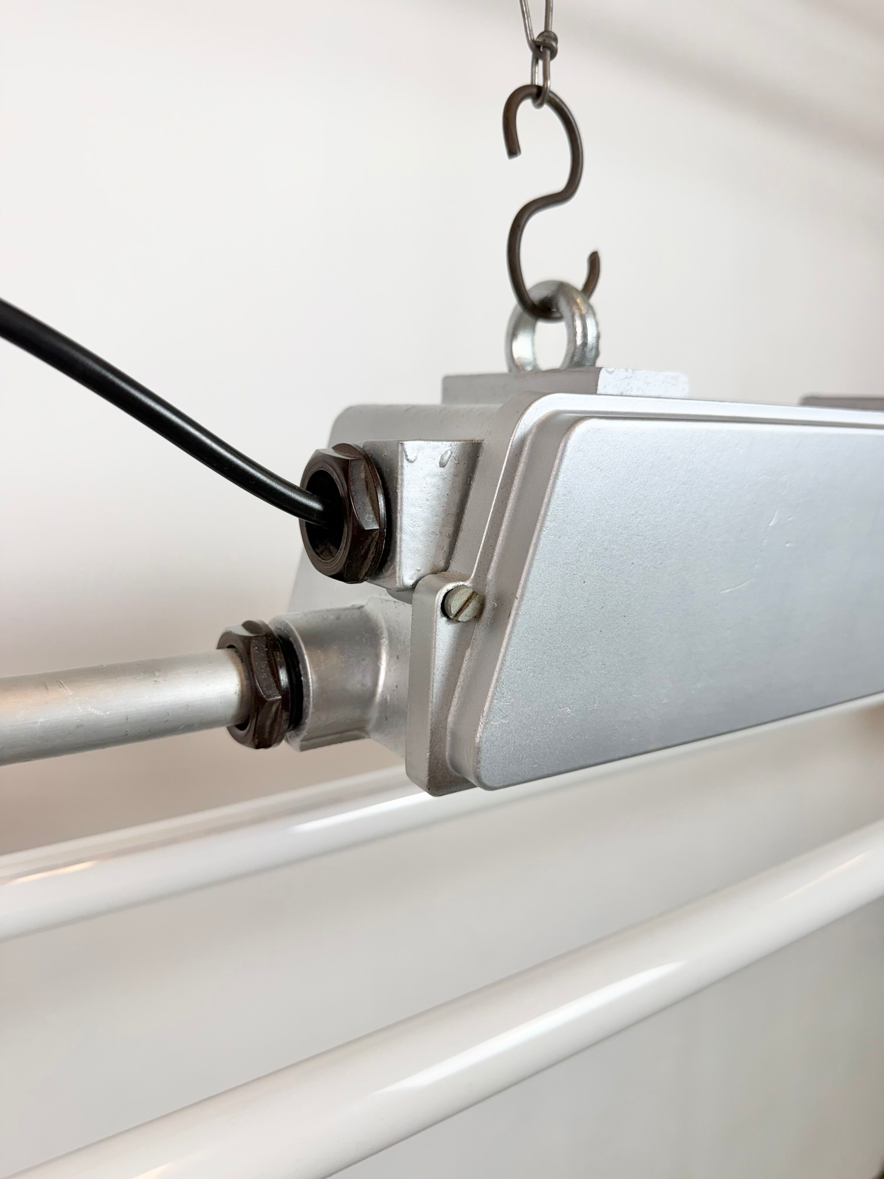 Industrial Silver Tube Light from Elektrosvit, 1970s