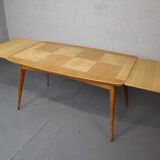 Vintage Scandinavian dining table made of Karelian birch