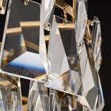 Large chandelier in gilded brass and crystal, by Palwa, Germany, 1970s.