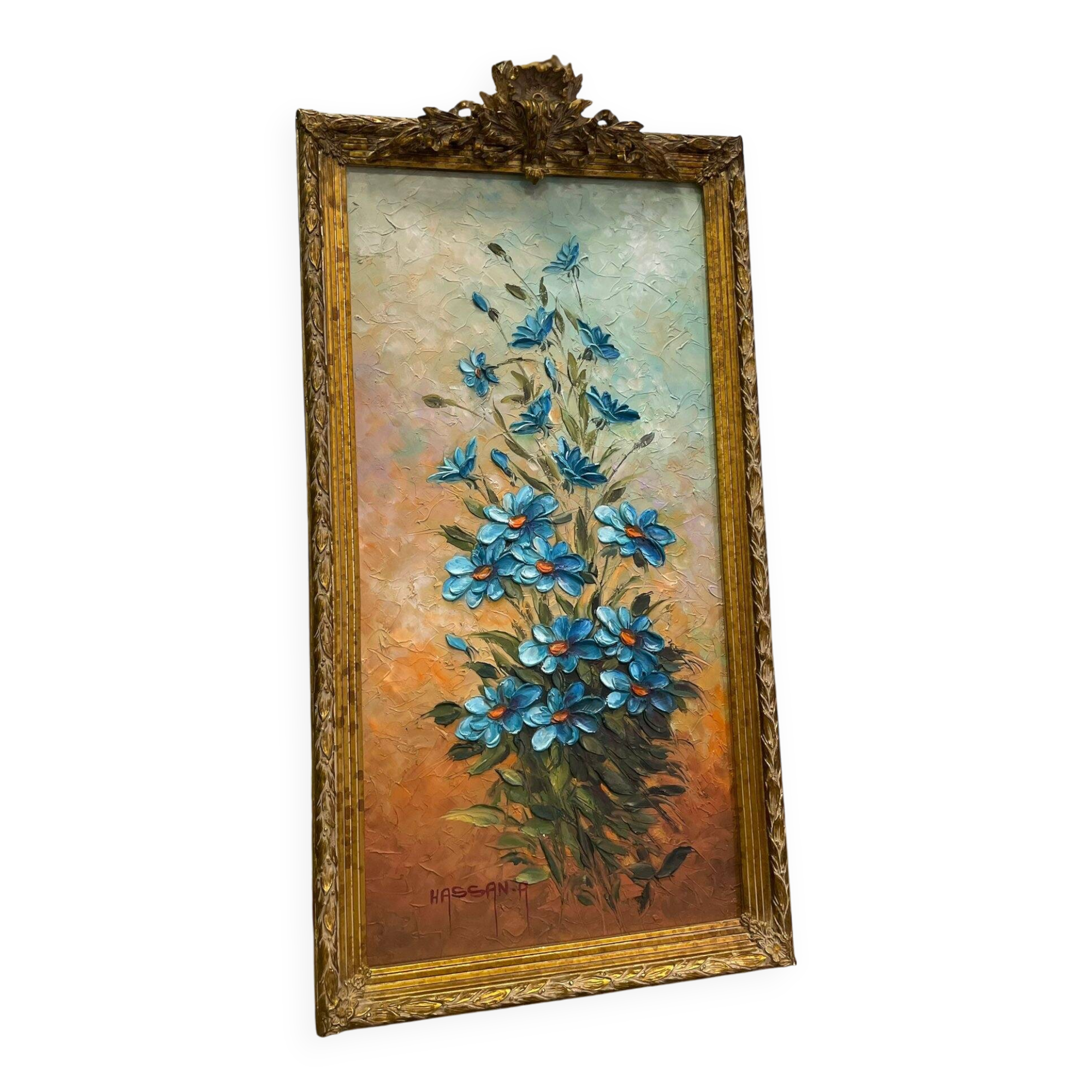 Tableau fleurs bleues
