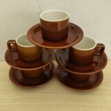 5 bistro cups and their saucers