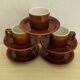 5 tasses bistrot et leurs soucoupes