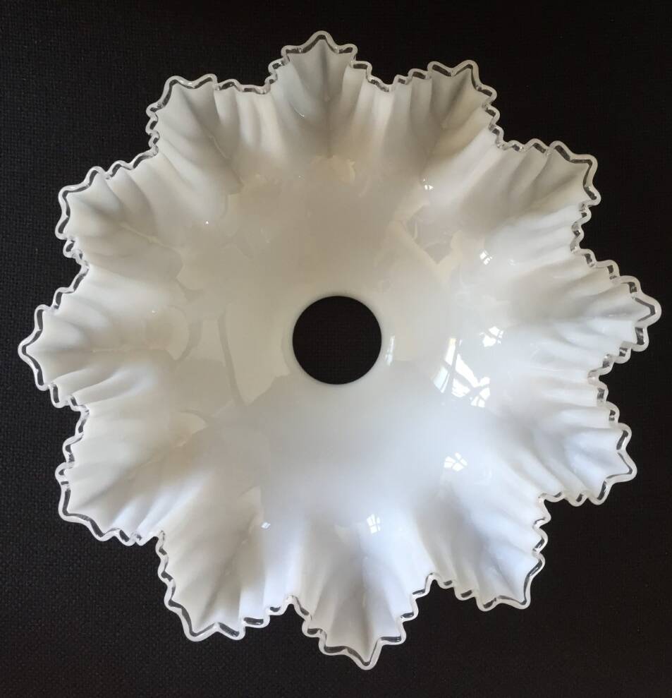 Old vintage white opaque glass ceiling light