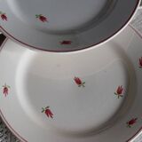 4 vintage earthenware dessert plates - Small floral pattern