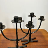 Brutalist wrought iron candlesticks from the 60s