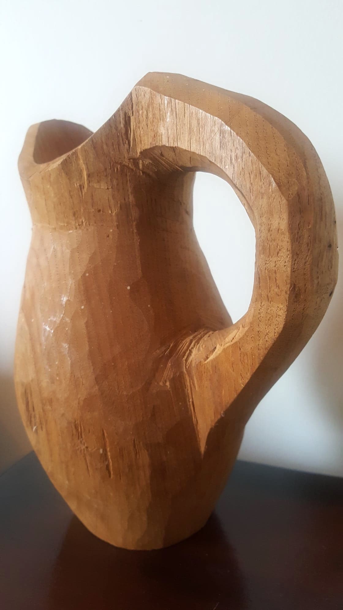 Early 20th century raw wood pitcher