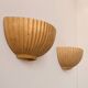 Pair of vintage beige ceramic wall lights, France, 1970.